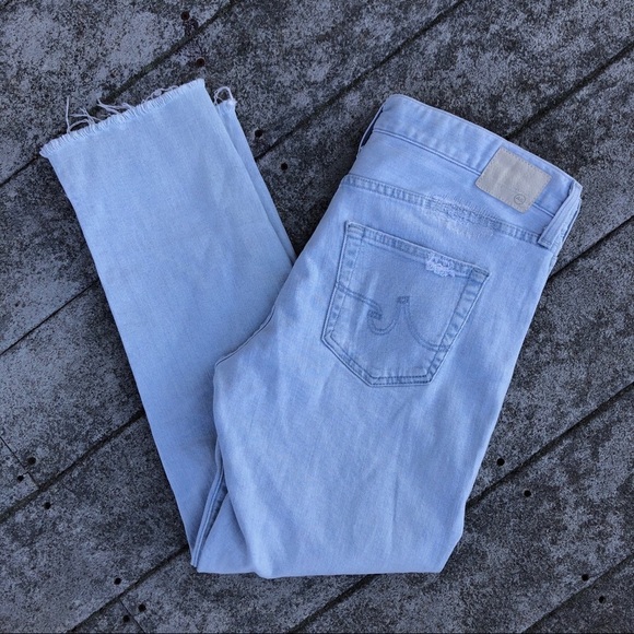 AG Ex-Boyfriend Light Wash Boyfriend Straight Leg Slim 27 Years Naturale Crop 30 - Picture 3 of 8